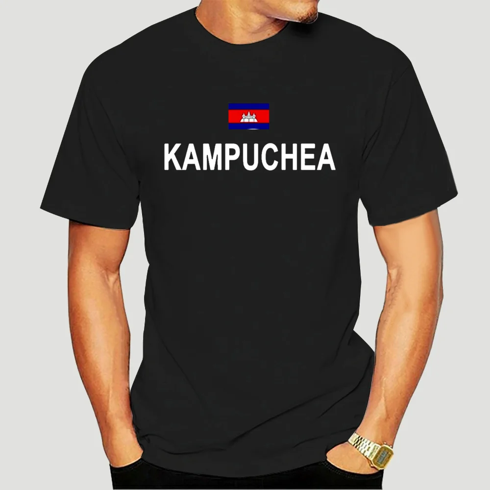 Hot Sale Cambodia Kampuchea Men T-shirt Jersey Nation Team 100% Cotton Clothing Country Sporting Khm Cambodian Khmer Men/Women