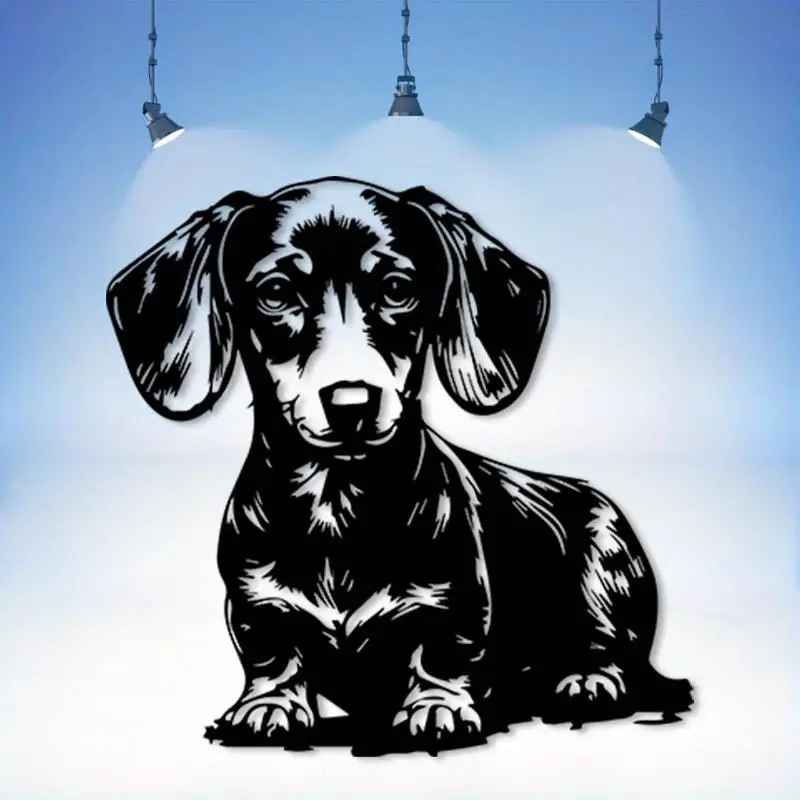 1pc Vintage Dachshund Metal Wall Decor, Rust-proof Iron Art for Kids Room, Holiday Gift