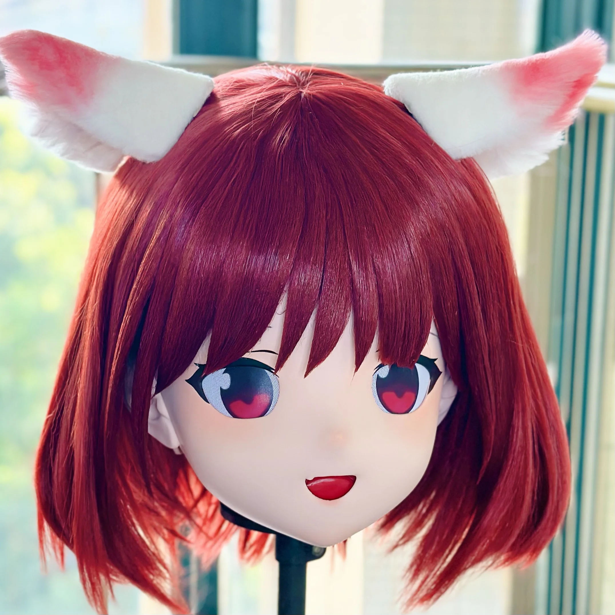 Customize Character Female/Girl Resin Kig Full Head With Lock Anime Cosplay Japanese Anime Kigurumi Mask