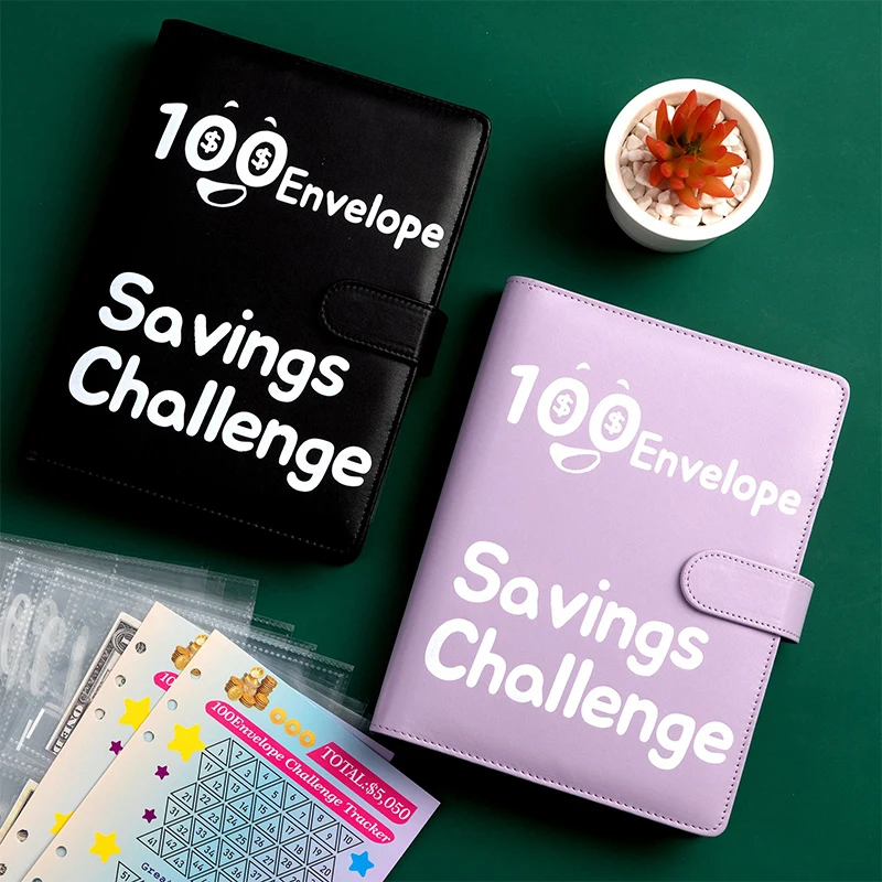 

100 Days 100 Envelope Savings Challenge Saving Money Challenge Binder Notebook Cash Budget Organizer Cash Storage Hand Ledger