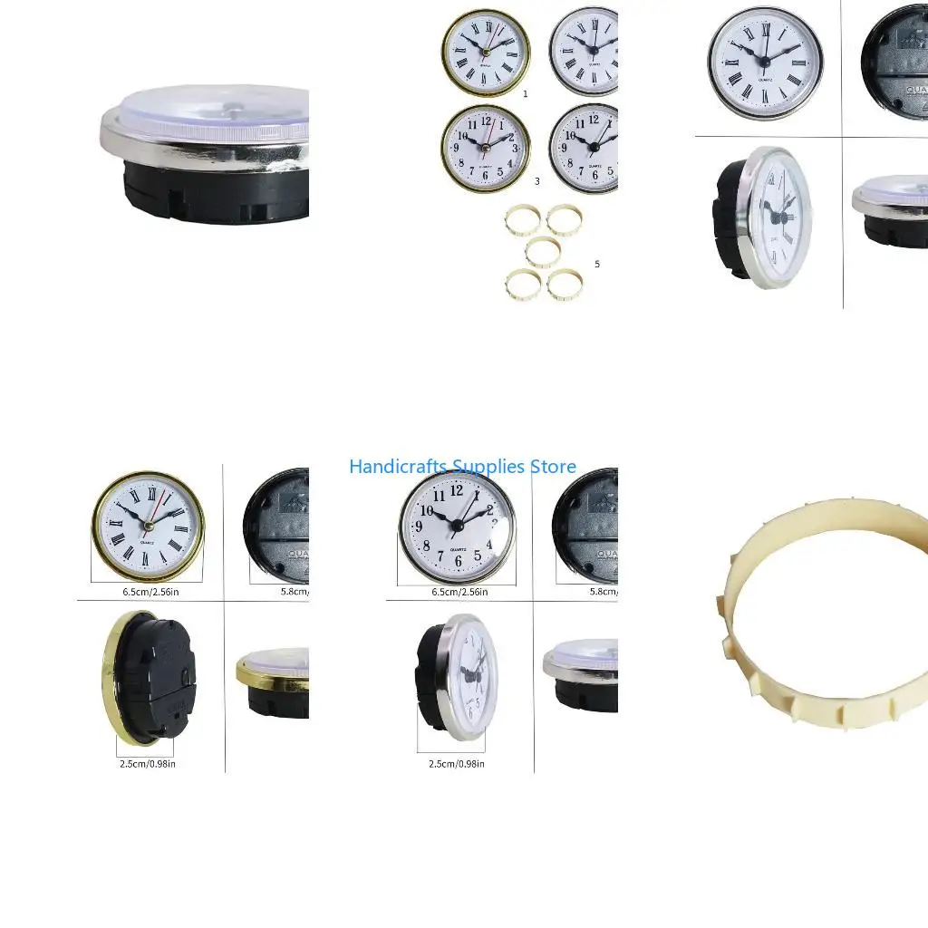 R1WA 65mm Phnom Penh Iron Clock Furniture Clock Watch Head Lighting Clock Insert Gold Trim Roman White Face Numeral Decor