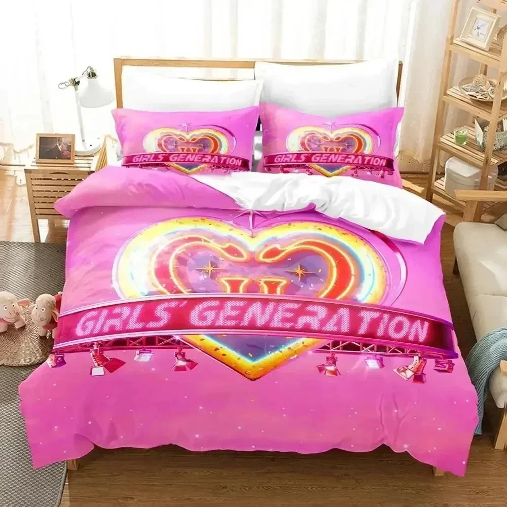 Luxury New 3D Print Kpop Girls Generation Bedding Set Duvet Cover Bed Set Quilt Cover Pillowcase Queen Boys Adult Bedding Set