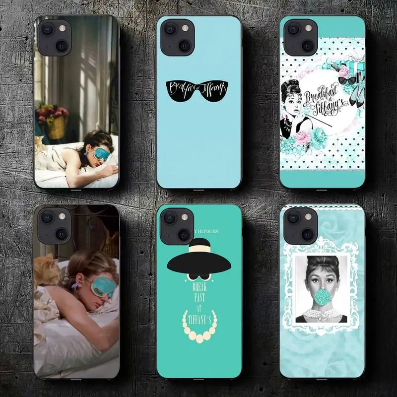 Audrey Hepburn Breakfast at Tiffany\'s Phone Case For iPhone 11 12 Mini 13 15 Pro XS Max X 8 7 6s Plus SE XR Shell