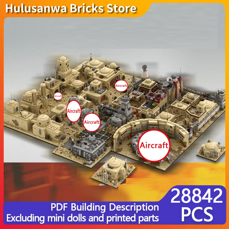 Star Movies Model MOC Building Bricks Desert Space Base Modular Technology Gifts Holiday Assemble Children Toys Suit