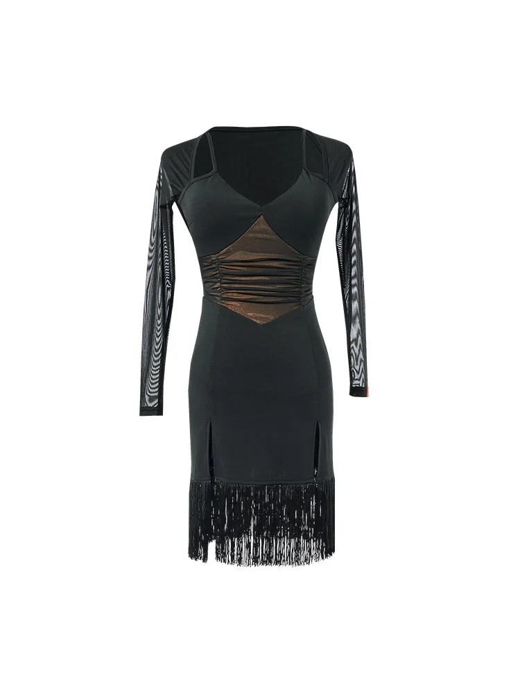 Latin High-end Professional Competition Dress For Female Adults Tassel Dance Performance