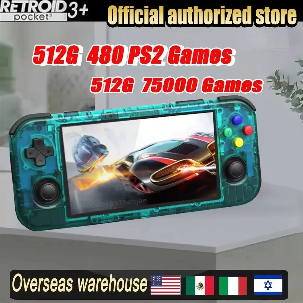 Retroid Pocket 3 Plus  Handhelds Da 4.7 inch 4G+128GB T618 RP3+ Android 11 Retro Player HDMI HD 512G Built-in 70000 games PSP