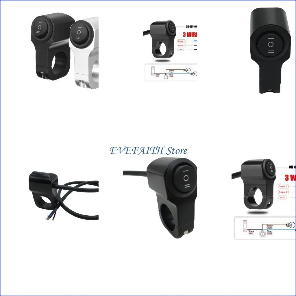 

124B 22mm 7/8in Motorcycles Handlebar Headlight Switch 3-Gear Waterproof Switch