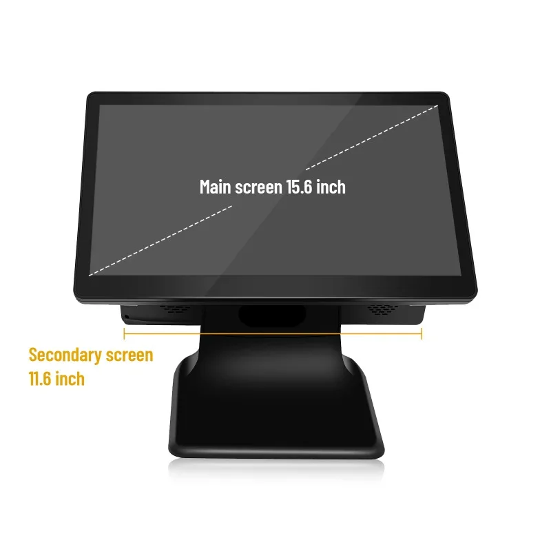 2026 All-in-One 15.6+11.6 Inch Dual Screen Touch POS Machine Windows System Cash Register For Restaurant & Retail Use