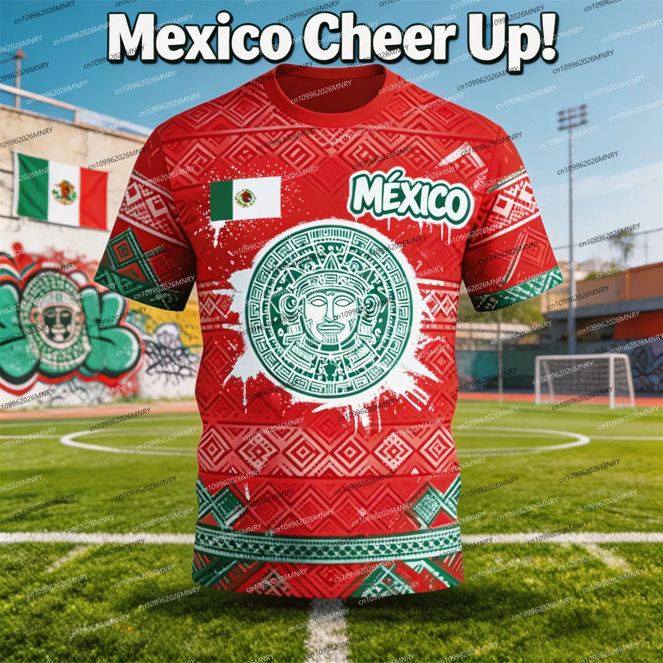 2026 Mexico National Flag t shirt for man Funny 3D Pattern Woman Short Sleeve Tees Outdoor Football Sports Men's clothing tshirt