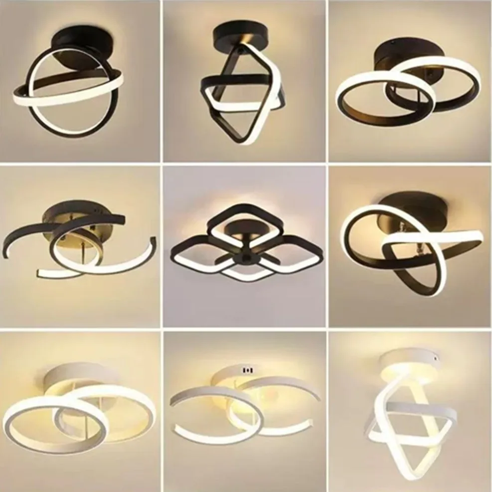 Nordic Indoor LED Ceiling Lamps for Corridor Balcony Aisle LED Ceiling Lights lampada Interior Lighting 3-color lamp AC 90-260V