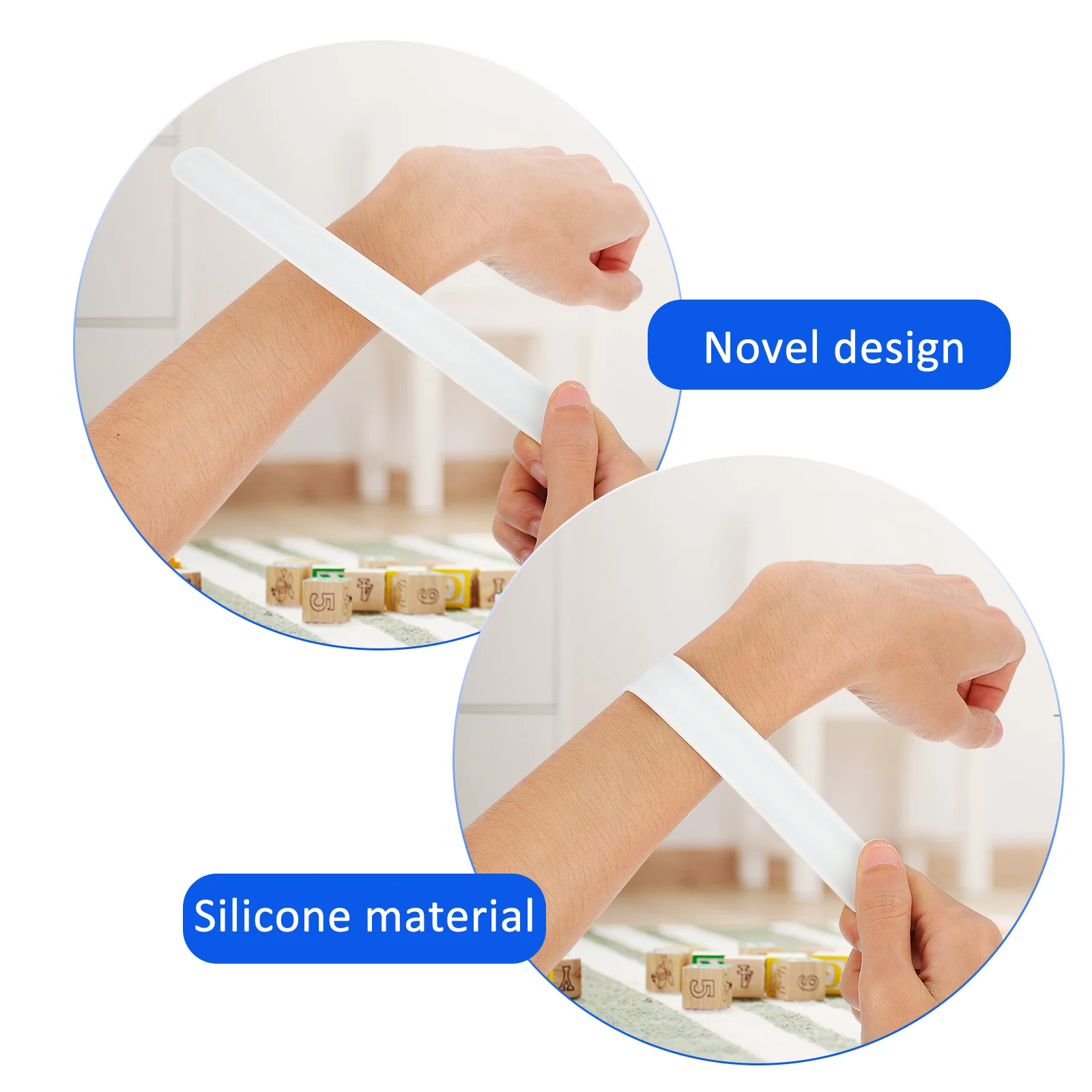 12 Pcs Pop Circle Bracelet Novel Slap Bracelet Sports Decorate Lightweight Adorable Silica Gel Photo Props for Kids Child