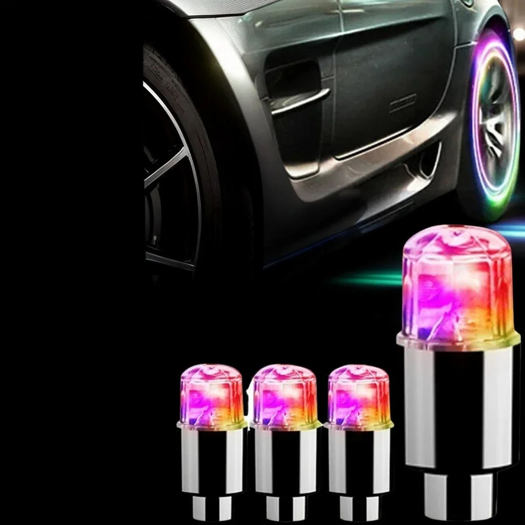 

LED Tire Valve Cap Lights - Colorful Flash Wheel Lights for Car Motorcycle Bike
