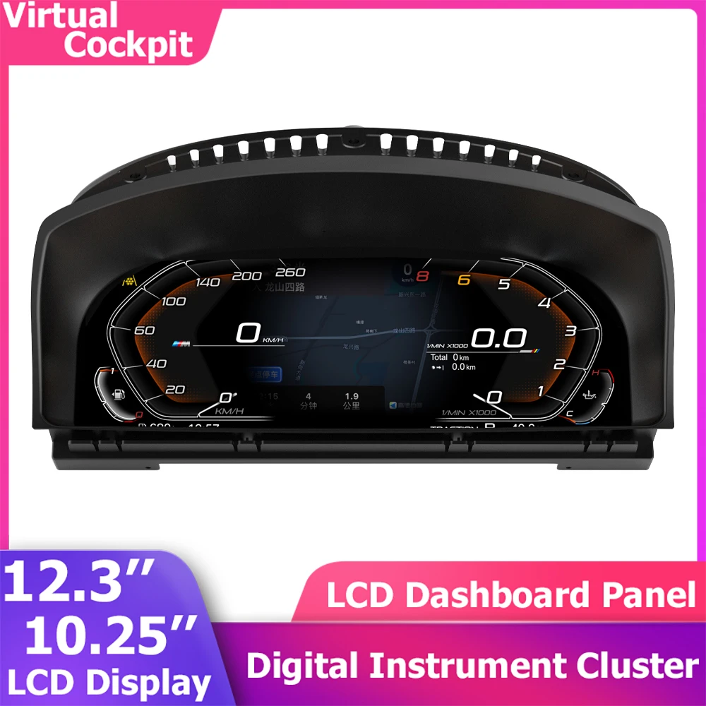 

Цифровая приборная панель в кабине, приборная панель CarPlay для BMW 7 серии E65 E66 2002-2008, ЖК-экран спидометра