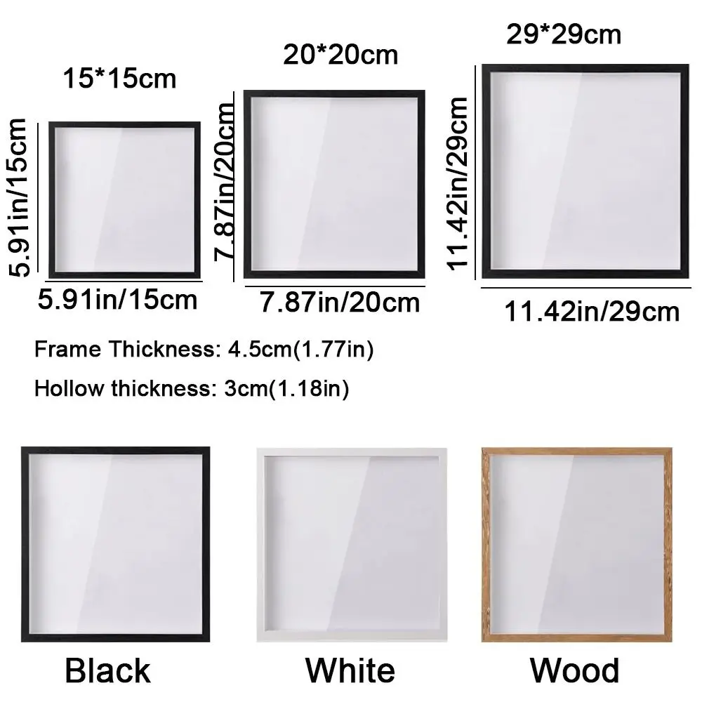 Semplice scatola per archivio di avventure in legno Scatola per ombretti per biglietti quadrata trasparente con scatola per ombretti da viaggio per amici