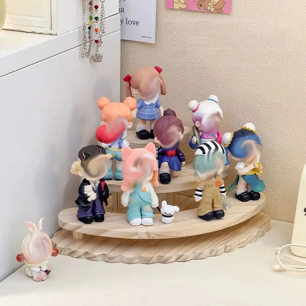 Creative Wooden Display Riser Stand DIY 3 Tier Cupcake Display Cabinet Quadrant Space Saving Figurine Display Shelf