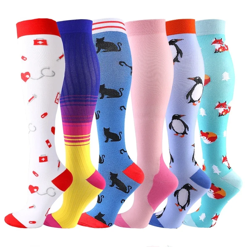 Compression Socks Men Women Varicose Edema Diabetes Nurses 20-30mmhg Elastic Socks Outdoor Running Golf Tennis Bike Sports Socks