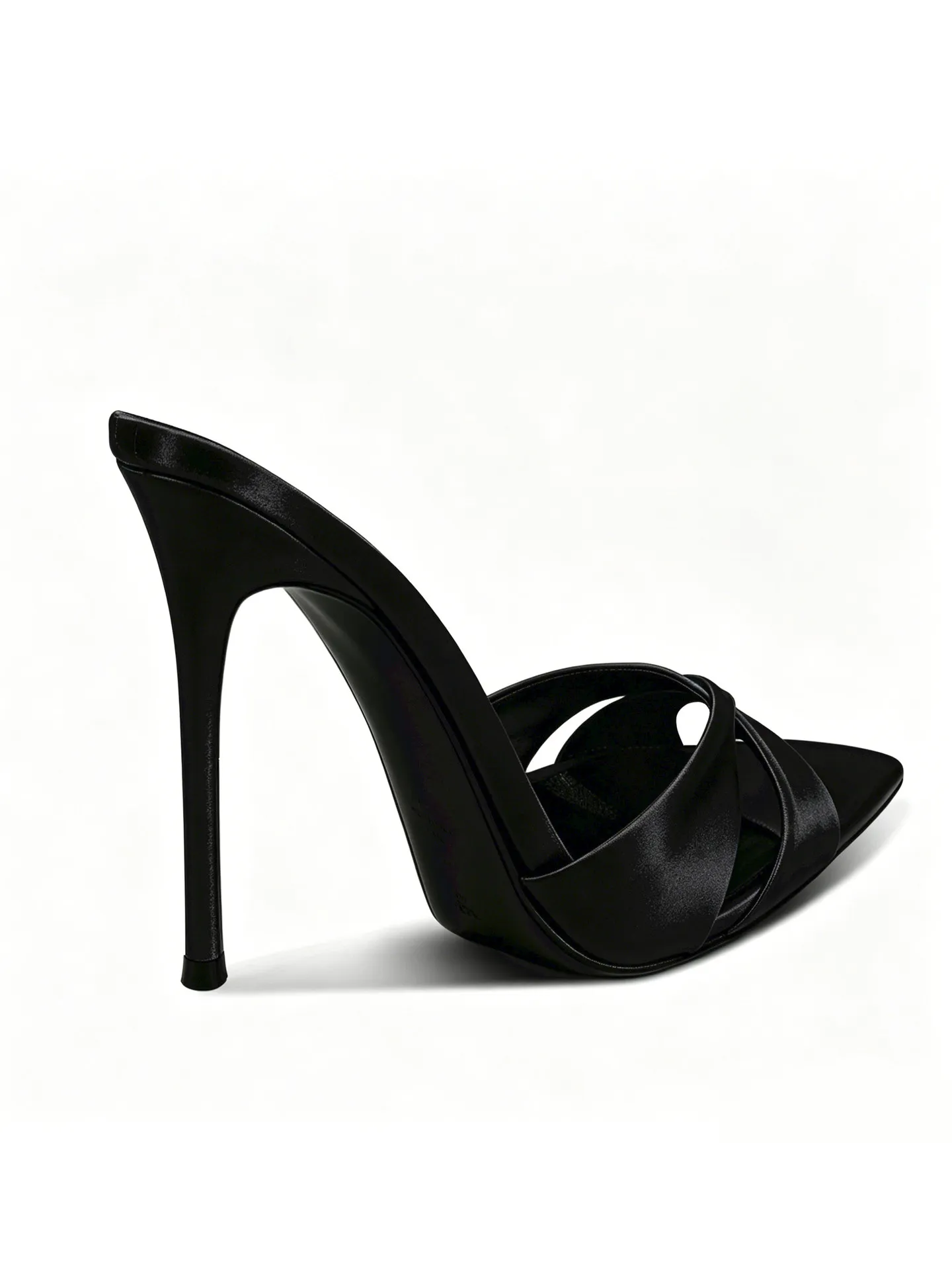 Champagne colored new pointed satin high-heeled shoes for women, slim heeled sandals, fashionable outerwear slippers view 6
