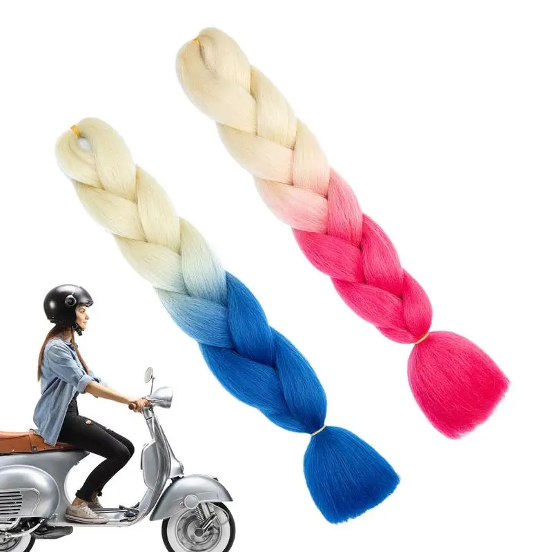 Helmets Pigtails Braids Hair Braids Decoration Long Helmets Braids Hair Decoration With Suction Cup For Bicycle Helmets