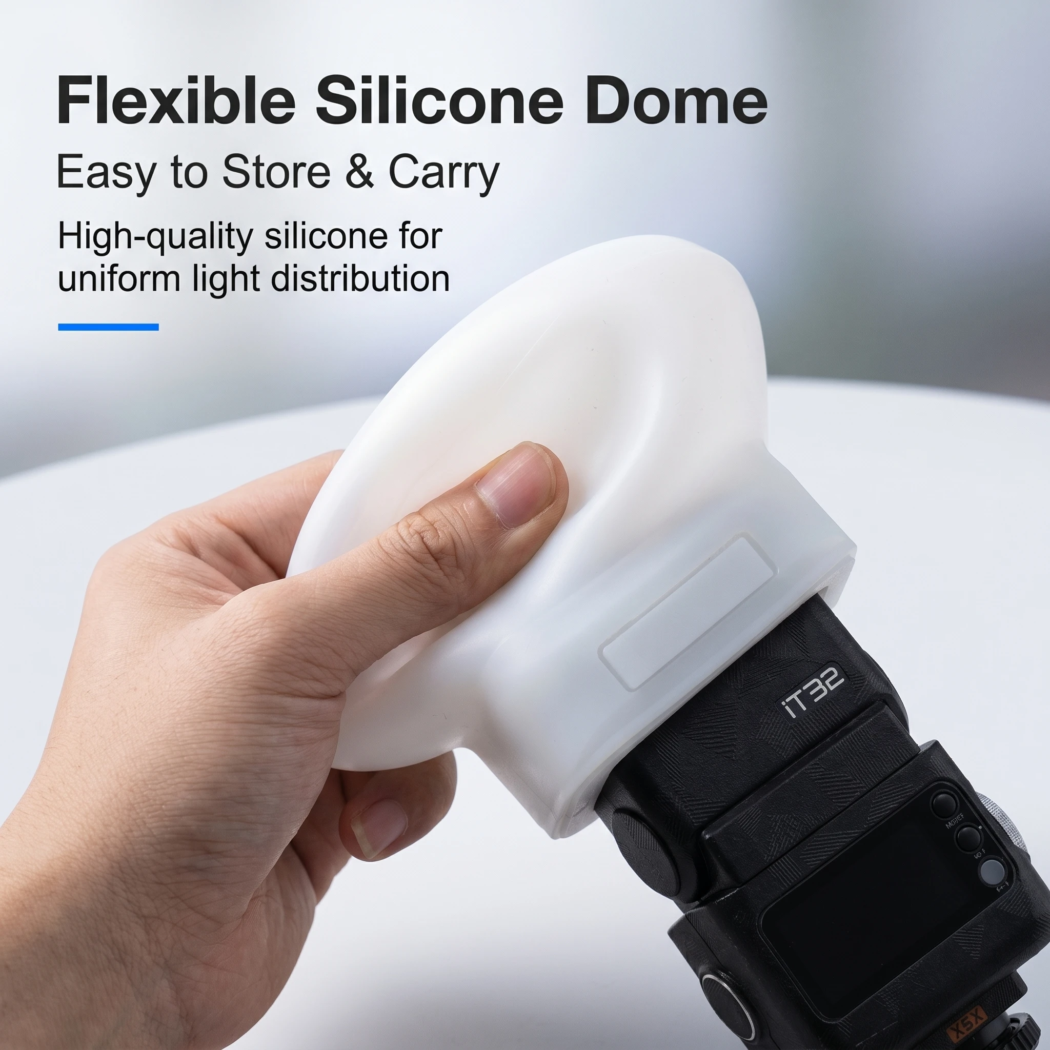 Silicone Flash Diffuser Cover Compatible For Godox IT32 Soft Light Eliminate Hard Shadow Portable Photography Fill Light Flash