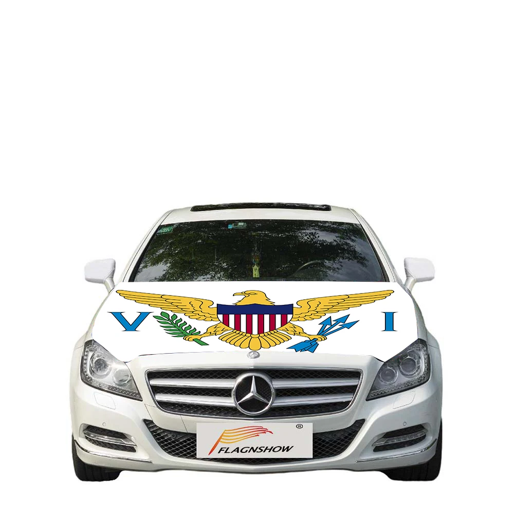 Flagnshow Free Size stretch fabric Virgin Islands Flag car cover