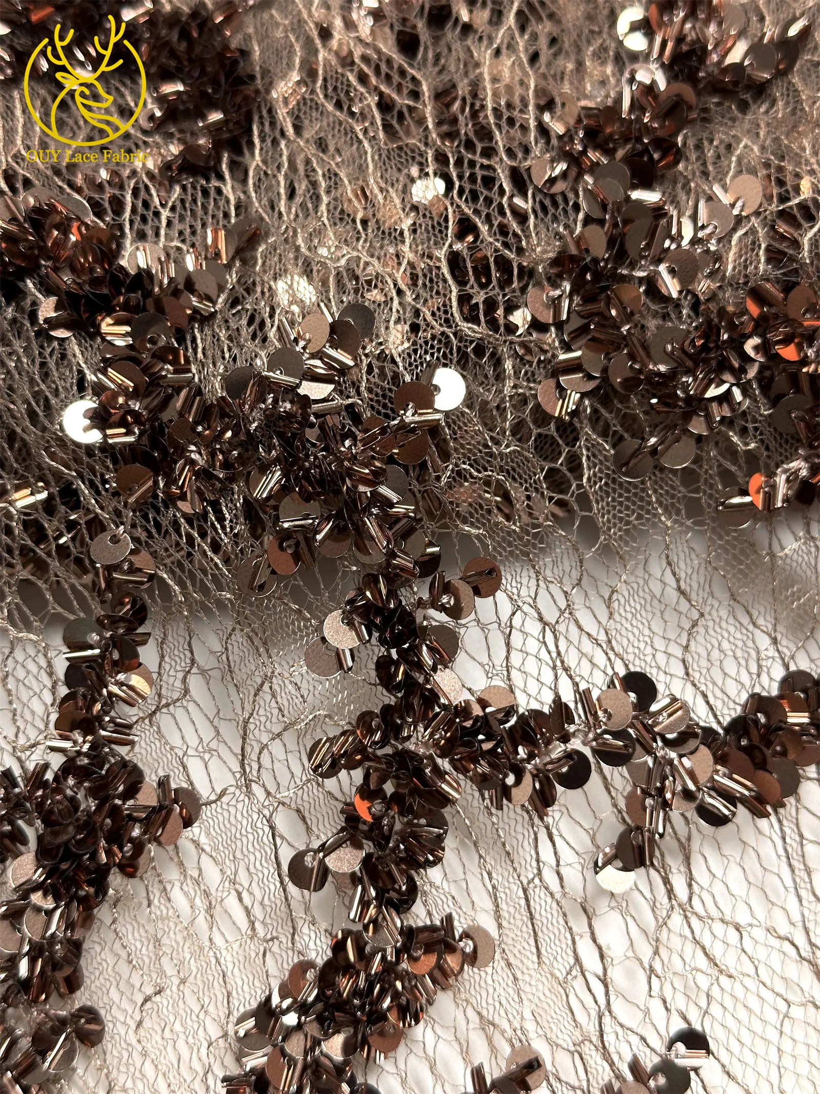 Großhandel Afrikanischer Spitzenstoff 2026 Hochwertige Neueste Französische Tüll-Pailletten-Spitze für Nigerianische Hochzeits- und Abendkleider 5 Yards – Detail 35
