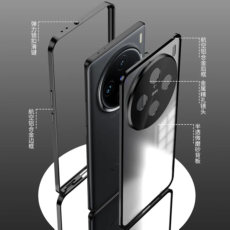 

Мини-чехол для Vivo X200 Pro/X200 Pro, металлический алюминиевый магнит, противоударный корпус, защита камеры, прозрачный чехол для телефона Funda