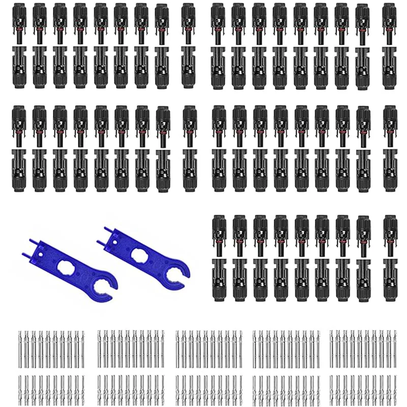 

20/40/100/200/600Pcs Solar Panel Connector IP67 1000V 30A Waterproof Solar Panel Cable Connectors with Pack Wrench