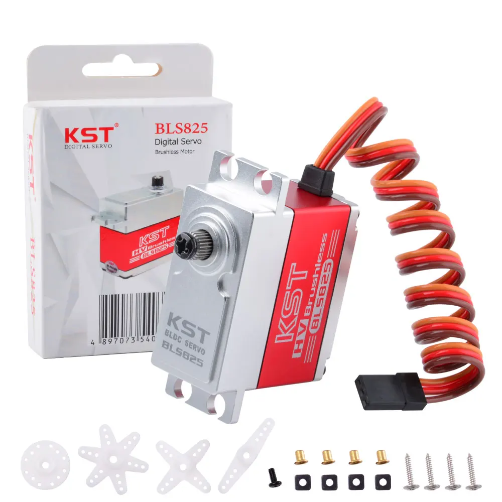 KST BLS825 V8.0 0,11seg 35kg HV Servo motor padrão digital sem escova para helicóptero avião RC carro braço robô