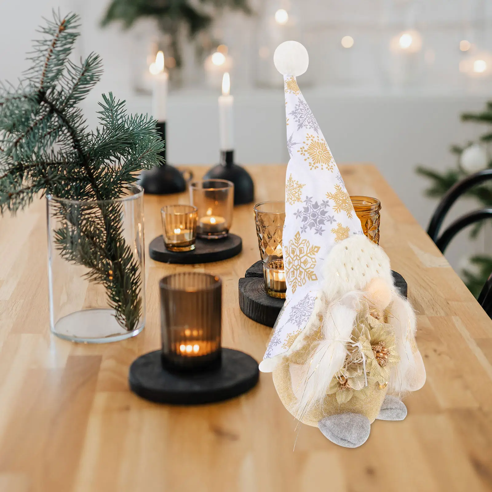 

Christmas Gnome Desktop Decor Soft Comfortable Cute Xmas Ornament Holiday Party Centerpiece Tabletop Gift Home Window Decoration