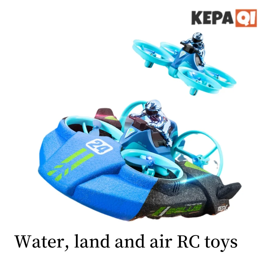 New V24 water, land and air three-in-one remote control aircraft Children's toy drone four-axis flyer foam aircraft