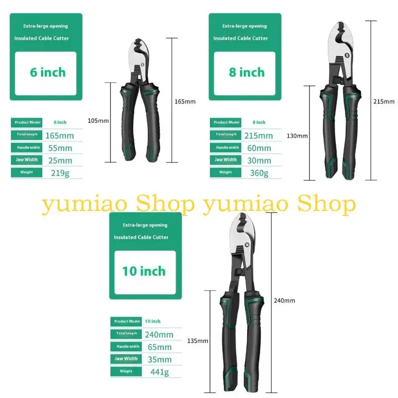 كماشة قطع الكابلات ذات القياس الثقيل 587B تتميز بمقبض مريح غير قابل للانزلاق للاستخدام الممتد #6