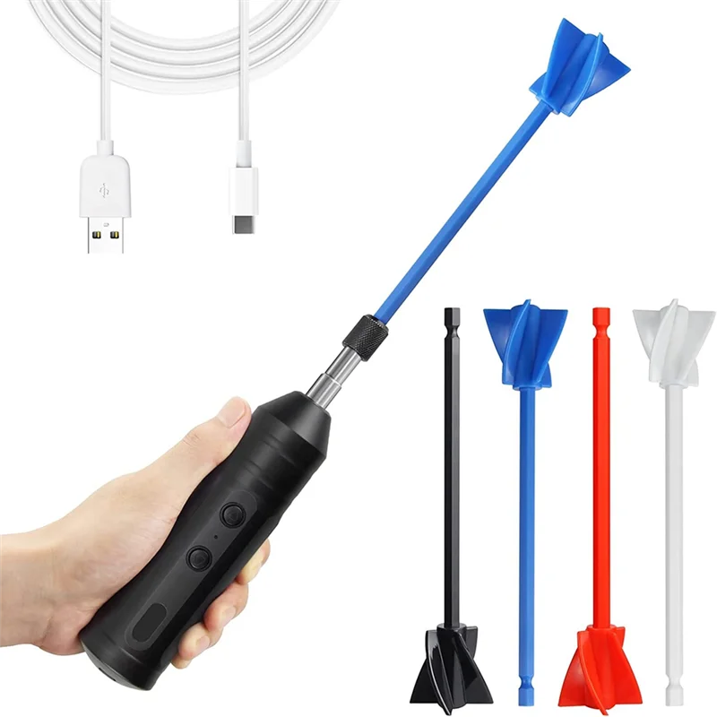 Epoxy Mixer, Handheld Resin Mixing Tools for Resin Stirring - Electric Stirrer Machine with 4Pcs Paddles