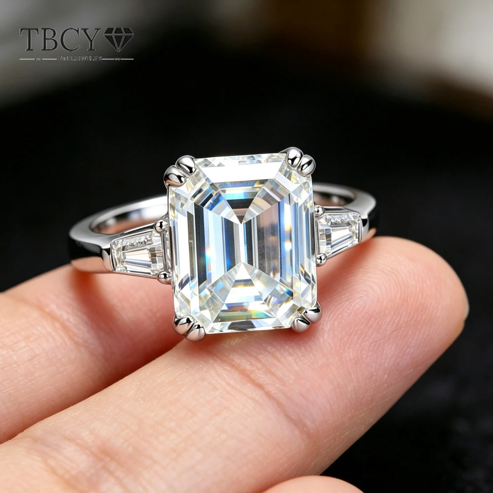 TBCYD 4CT Moissanite Eternity Ring D VVS1 S925 Sterling Silver White Gold Engagement Ring Party Gift for Women Fine Jewelry
