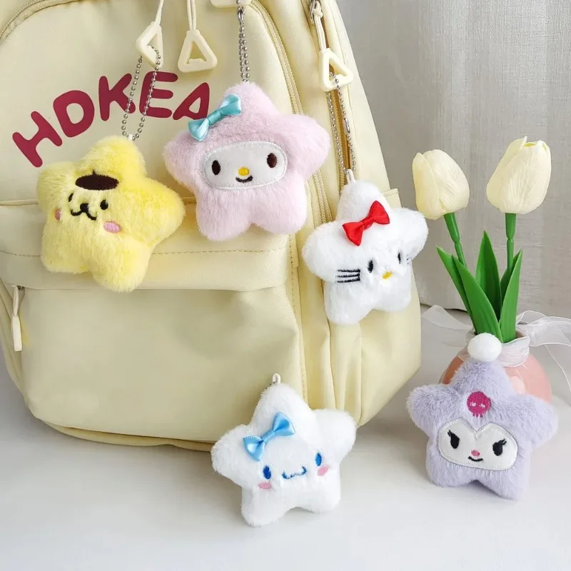 

Sanrio плюшевый кулон брелок Kuromi Cinnamoroll Hello Kitty Star плюшевый брелок милый мультяшный кулон орнамент аксессуары