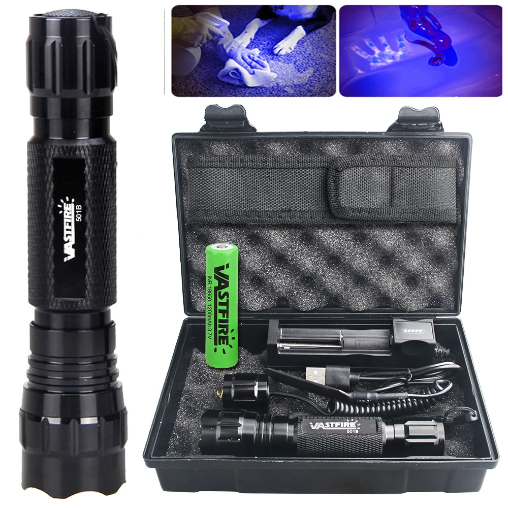 LED عالية التجويف مصباح يدوي أخضر أحمر أبيض الأشعة فوق البنفسجية الضوء الأرجواني مصباح يدوي السوبر مشرق متعدد الوظائف الشعلة مع صندوق بطارية 18650 #4