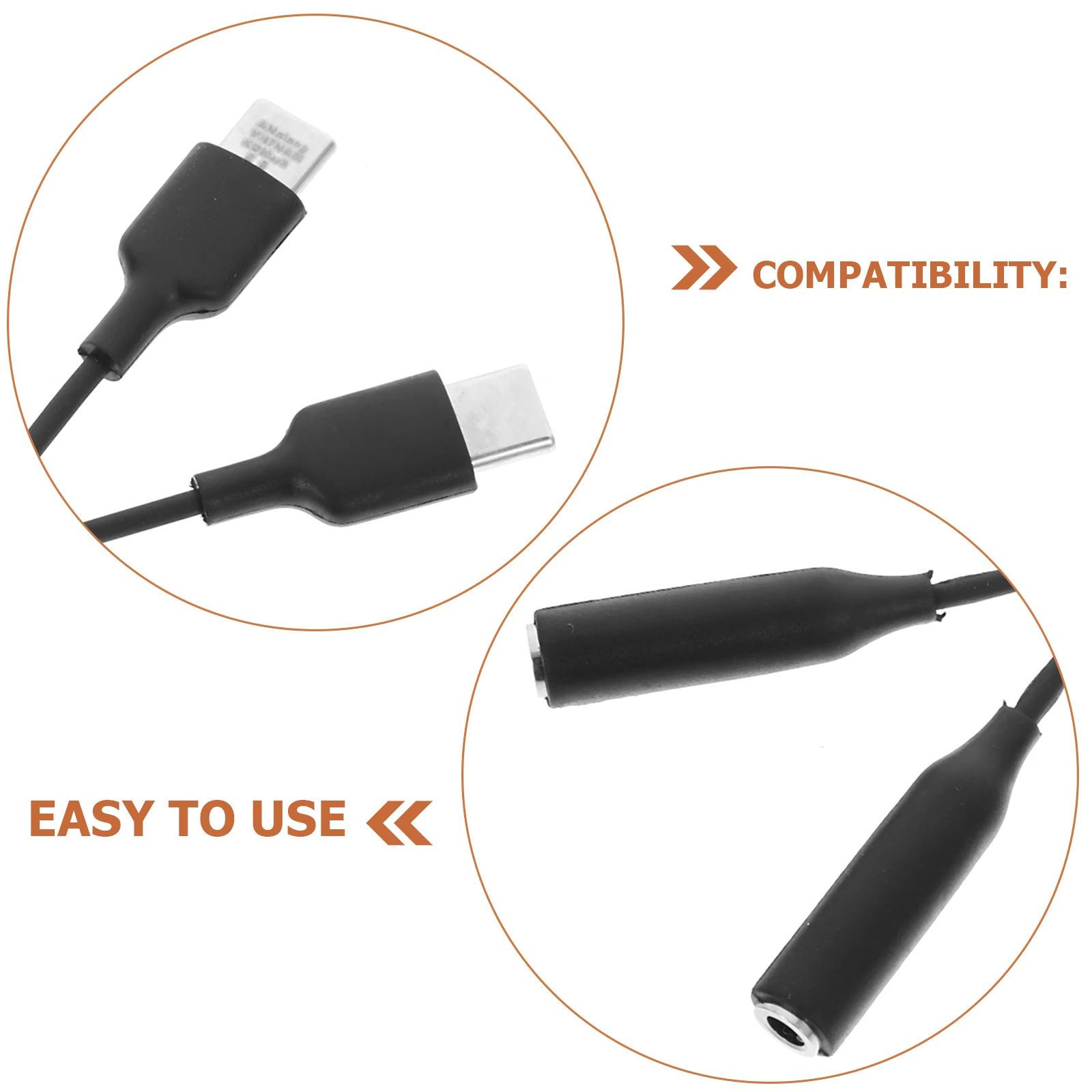 

3pcs USB C to 3.5mm Adapter Cable TPE Material Type C Female Headphone Jack High Fidelity Audio Transmission Stable