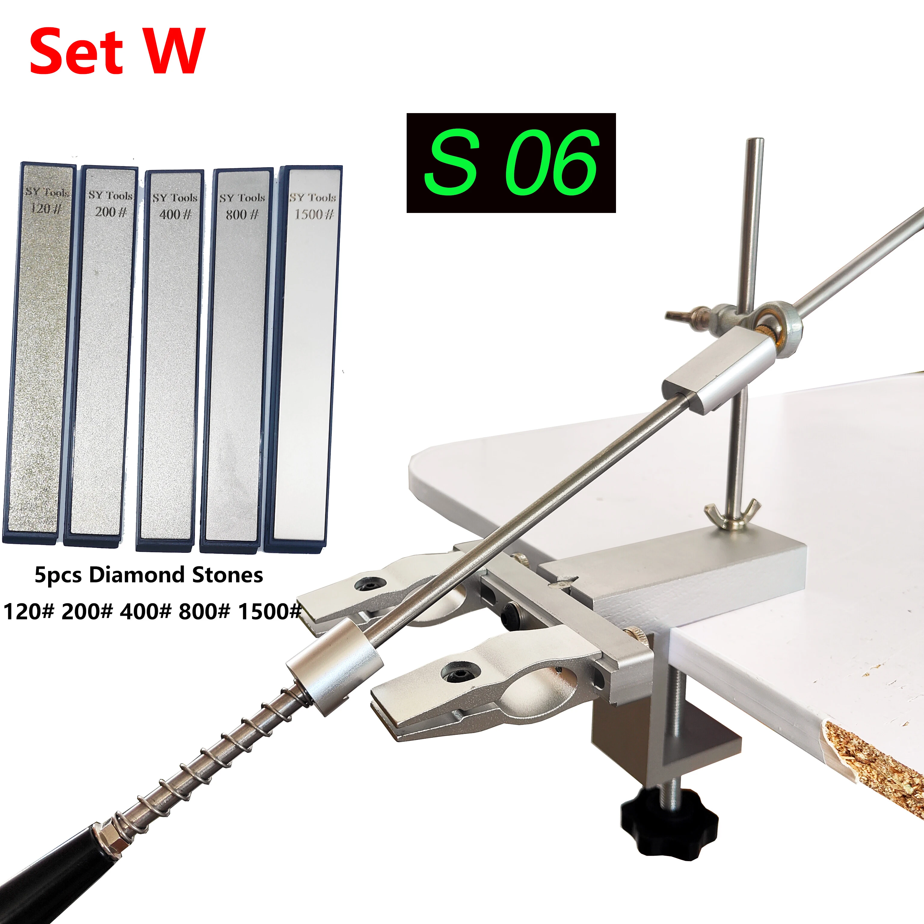 S09 Nieuw Ontwerp Professionele Vaste Hoek Apex Messenslijper Keukenmes Gereedschap Mes Slijpsysteem Met Diamant Stenen Set
