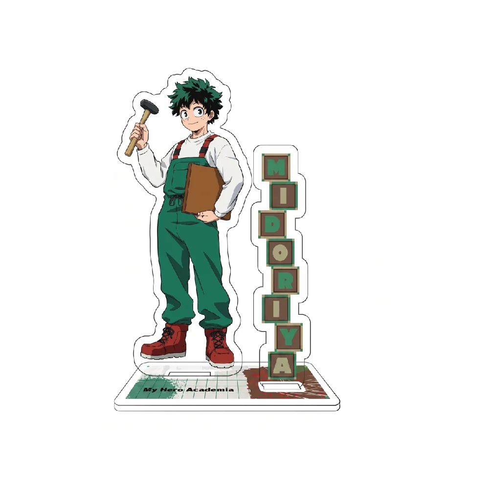 My Hero Academia 10th Anniv Overalls Ver 15CM Double Sided Acrylic Stand Keychain 2026 New Anime Stand Izuku Katsuki DABI Decor