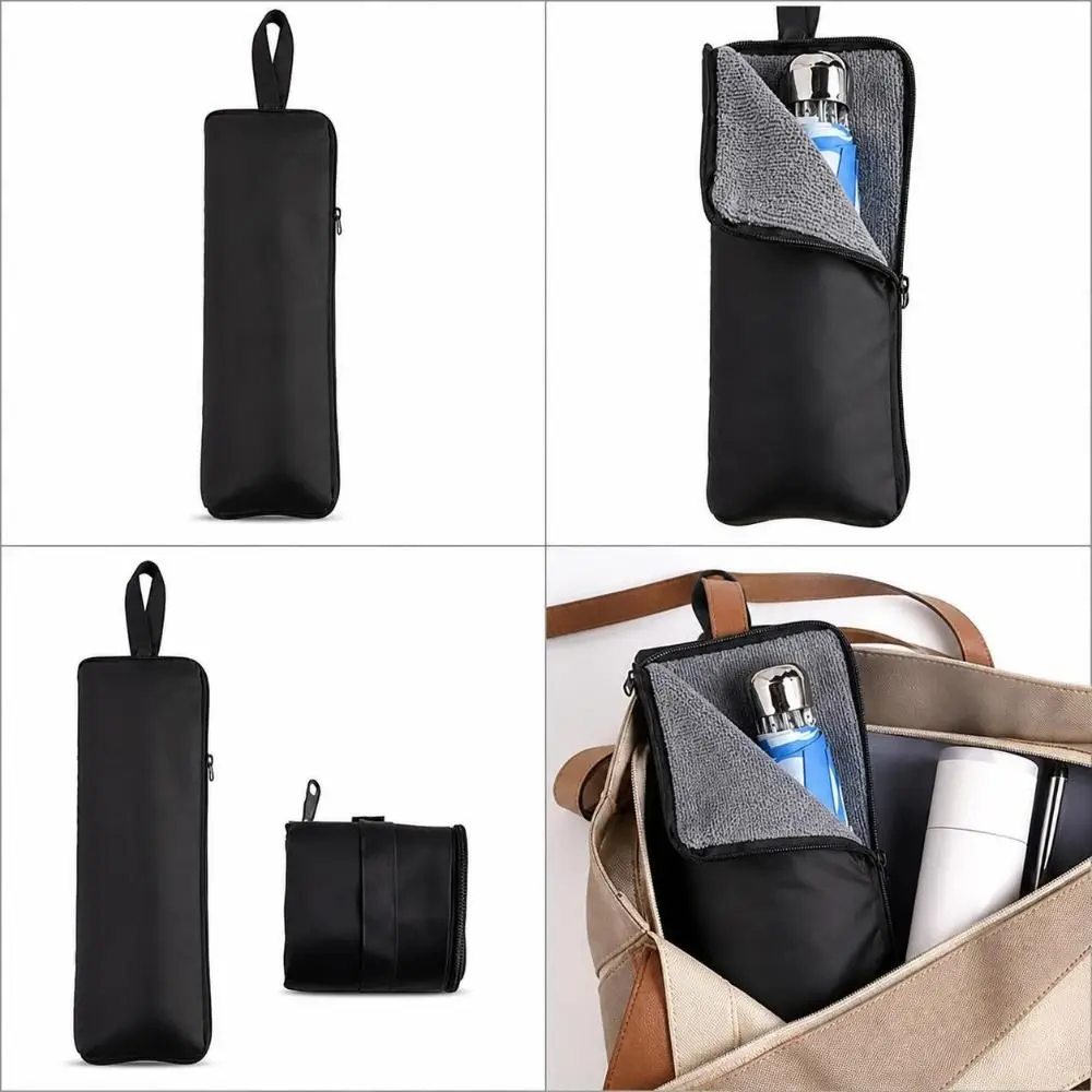 Waterproof Oxford Umbrella Storage Bag Hand Strap Absorbent Rain Cover Carrier Microfiber Lining Foldable