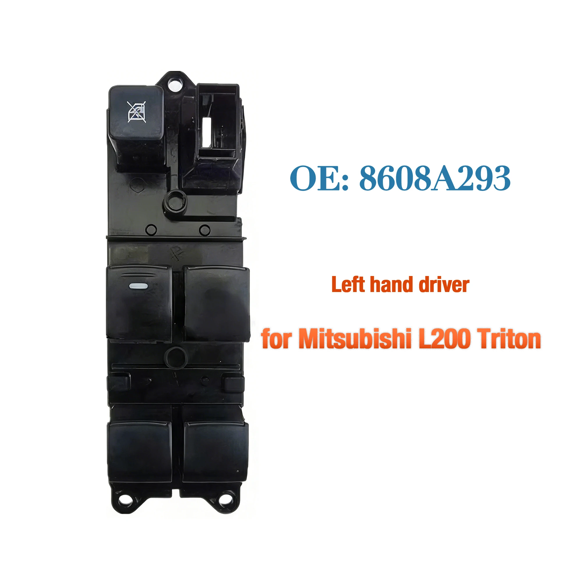 OE 8608A293, Interruptor Eléctrico del Elevalunas Delantero Izquierdo, Botón de Control del Elevalunas, para Mitsubishi L200 Triton 2015-2021