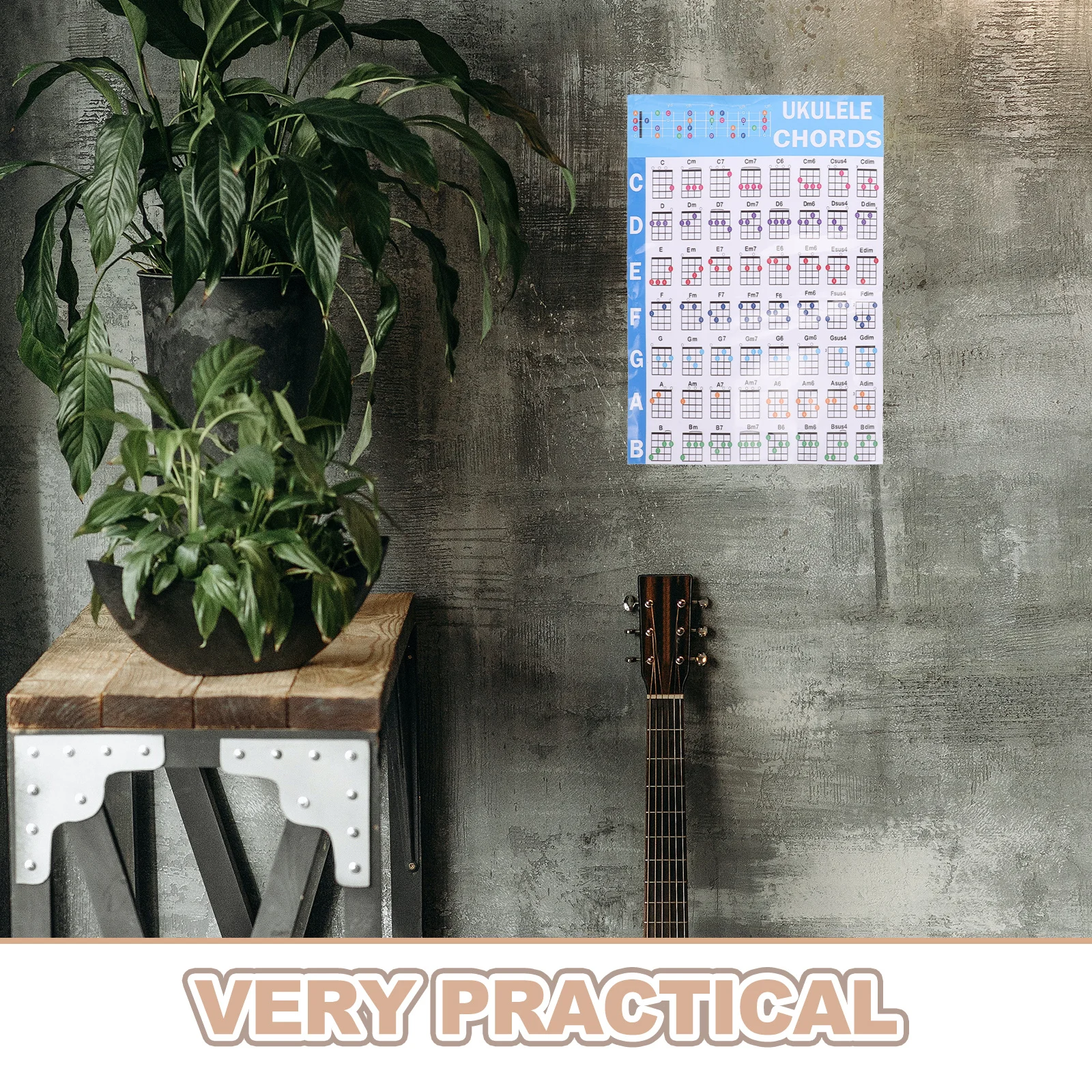 مجموعة واحدة من أدوات تدريب وتر القيثارة ملصقات فريت قابلة للإزالة ملاحظات مشفرة ملونة مع بليكتروم للمتعلمين الجدد آلة موسيقية #6