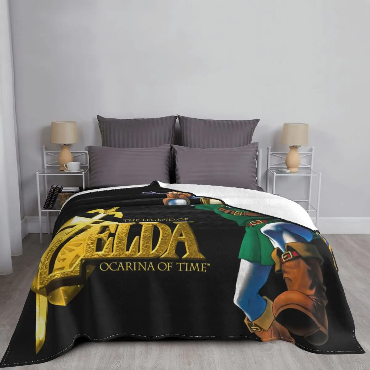 Game Z-Zelda Link Cartoon Blanket Fleece Spring Autumn Portable Warm Throw Blankets for Home Travel Bedding Throws