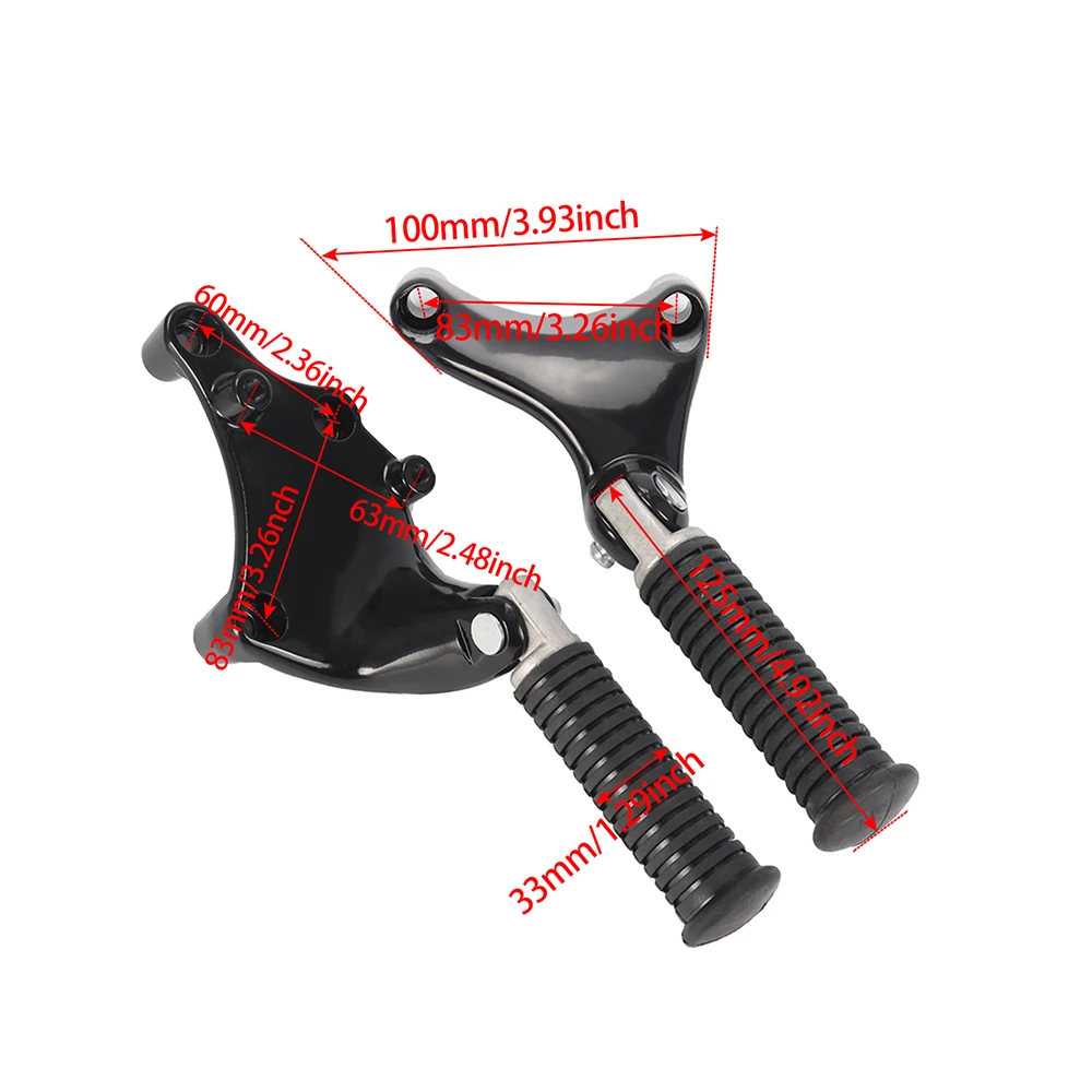 1 Pair Motorcycle Rear Passenger Foot Pegs Mount Pedal Aluminum For Harley Sportster XL 48 Iron 883 1200 2014-2020