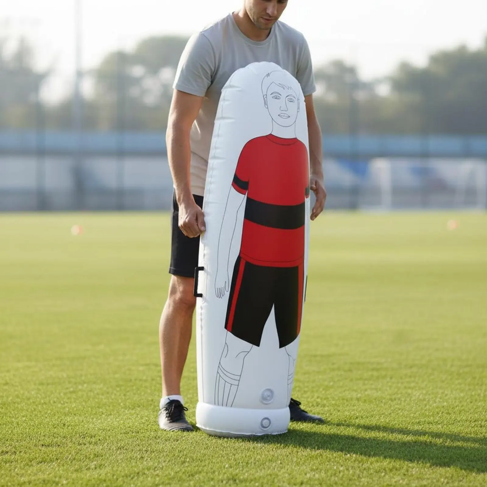 

Inflatable Training Mannequin Portable Free Kick Mannequin Soccer Figure Sturdy PVC Soccer Figure Wall for Coaches