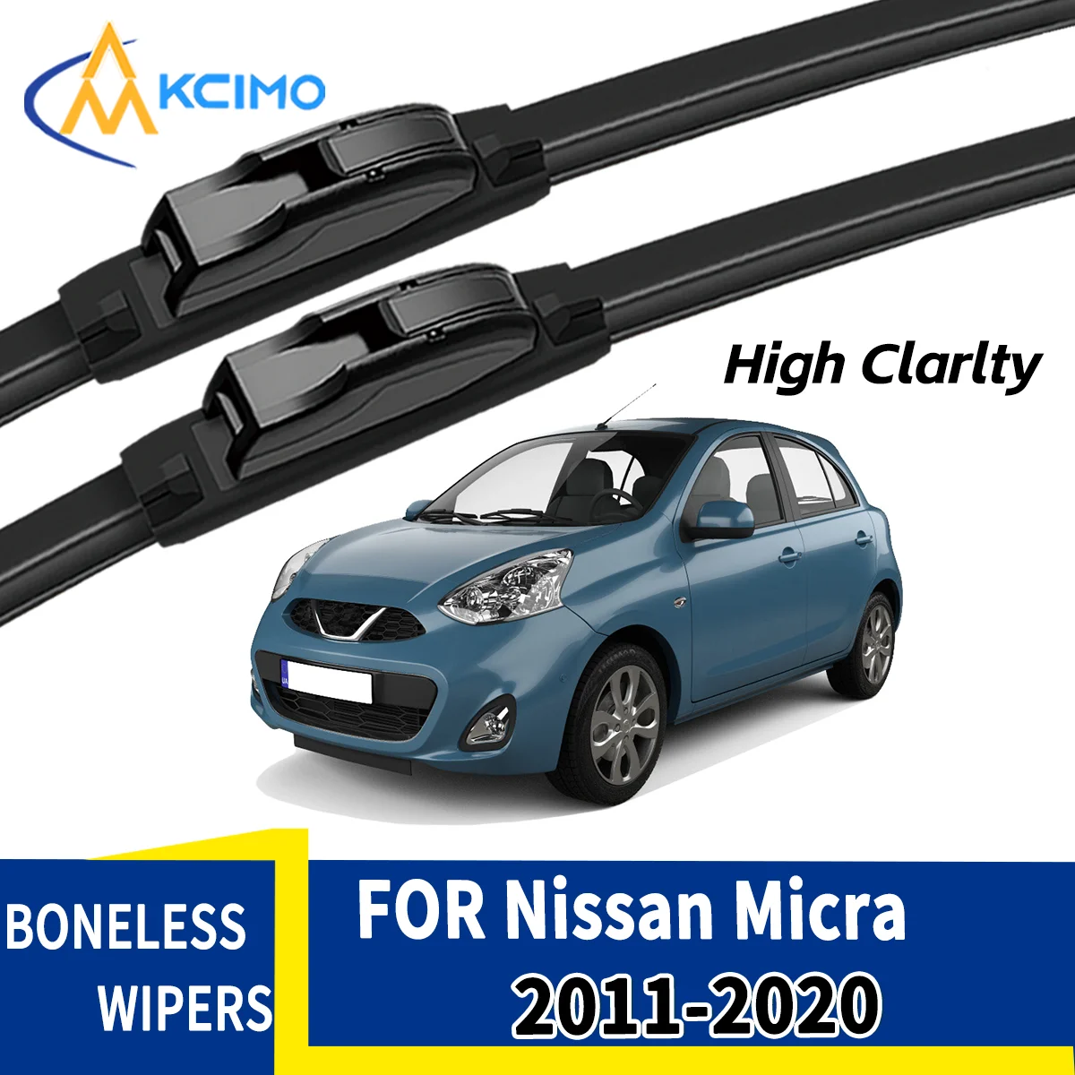 Klare Sicht bei Regen oder Sonnenschein, 2 Stück Frontwischerblätter für Nissan Micra K13 2011–2020, Allwetter-Haltbarkeit, sicheres Fahren – Detail 1