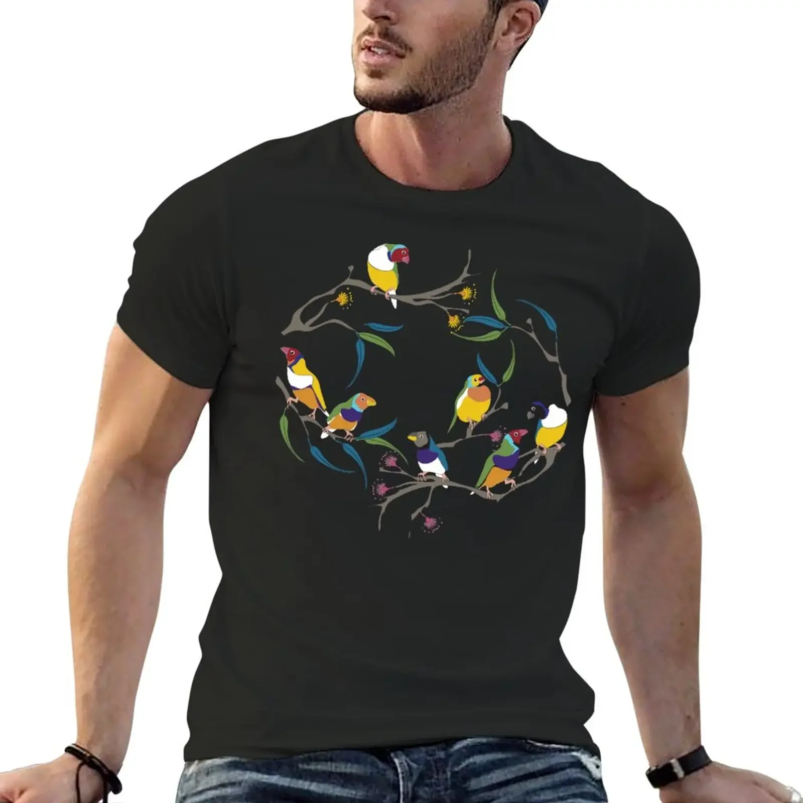 

New Australian Gouldian (Rainbow) Finches T-Shirt cute clothes summer clothes vintage clothes funny t shirts men t shirt