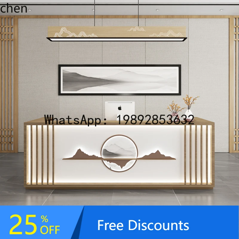 

new Chinese classical checkout page foot therapy shop health ear beauty shop bar reception desk