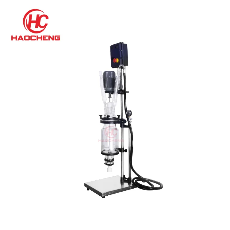 5 L High Precision and High Efficiency Digital Display Double Layer Stirring Tank Jacketed Glass Reactor
