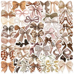 50Pcs Cute Bow Stickers Kawaii  Cartoon Bow DIY Stickers Scrapbooking Phone Luggage Skateboard Waterproof Decals