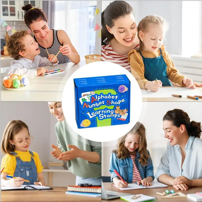 Kids Letter Stampers Hout Wiskunde Leren Nummer Stampers Draagbare Wiskundespellen Educatief Speelgoed Voor Kid Jongen Meisjes Kinderen